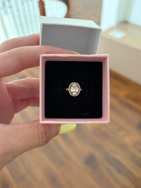 Pandora Gold Oval Crystal Halo Ring